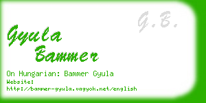 gyula bammer business card